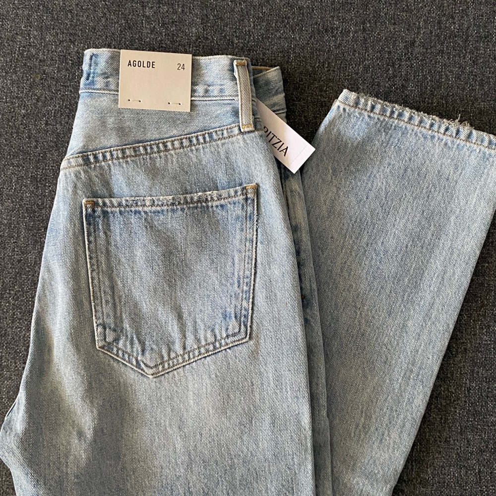 Agolde Riley High Rise Straight Crop Jeans - Picture 7 of 16